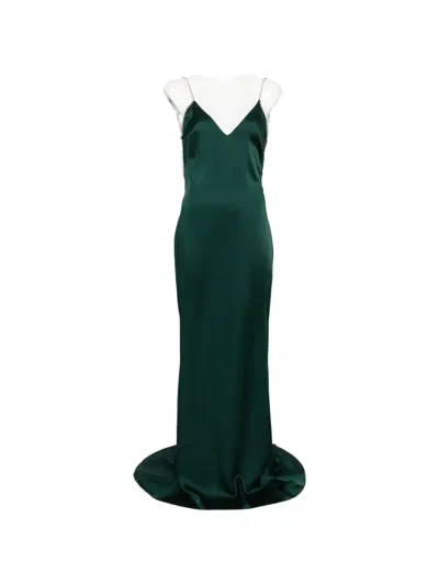Tom Ford Crystal-embellished Backless Gown In Green