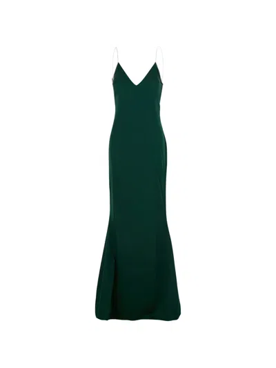 Tom Ford Crystal-embellished Open-back Maxi Dress In Green