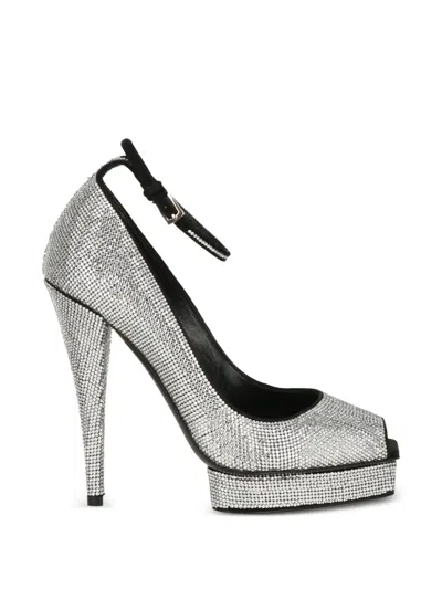 Tom Ford Crystal-embellished Platform Sandals In Silver