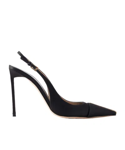 Tom Ford 105 Crystal-embellished Satin Slingback Pumps In Black
