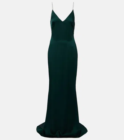 Tom Ford Crystal-embellished Satin Slip Dress In Multi