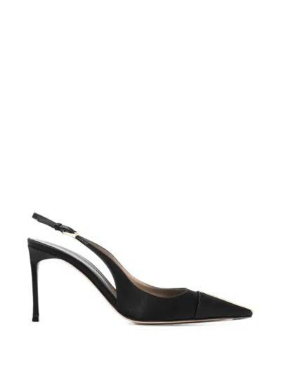 Tom Ford 85 Crystal-embellished Satin Slingback Pumps In Black