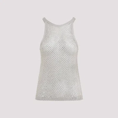 Tom Ford Crystal-embroidered Racerback Tank Top In Nude