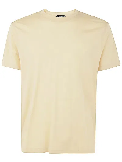 Tom Ford Cut And Sewn Crew Neck T-shirt In Champagne