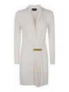 Tom Ford V-neck Draped Mini Dress With Buckle Detail In White