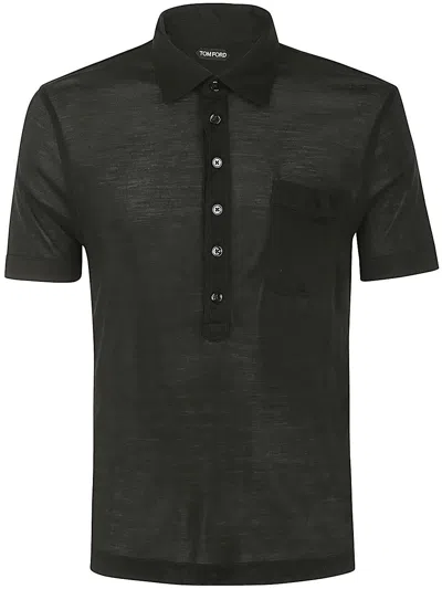 Tom Ford Cut And Sewn Polo In Black