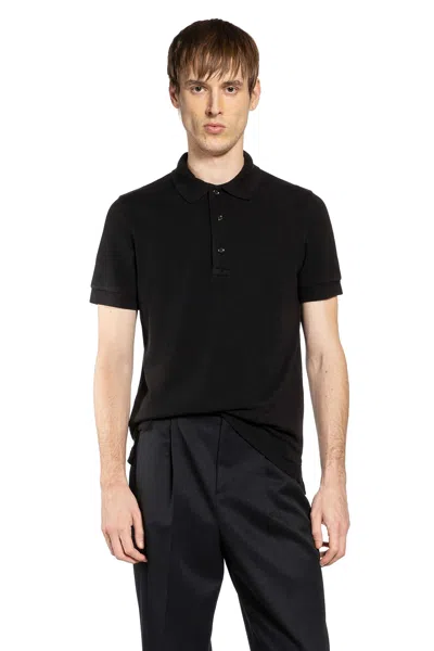 Tom Ford Cut And Sewn Shirt Sleeve Polo Shirt In Black