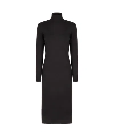 Tom Ford Cut-out Cashmere Midi Dress In Black