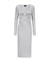 Tom Ford Metallic Cotton And Wool Midi Dress In White