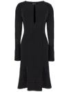 Tom Ford Flared Hemline Midi-length Dress With Keyhole Neckline In Black