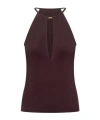 Tom Ford Cut Out Halterneck Top In Burgundy