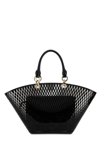Tom Ford Cut Out Patent Leather Medium Panier In Black