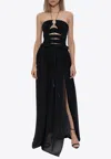 Tom Ford Cut-out Ruched Maxi Dress In Black