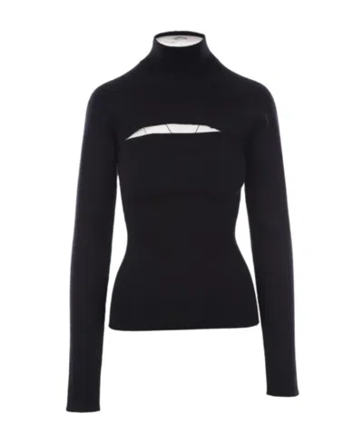 Tom Ford Cut-out Virgin Wool-blend Jumper In Black