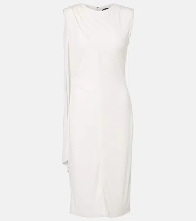 Tom Ford Cutout Crepe Jersey Midi Dress In White