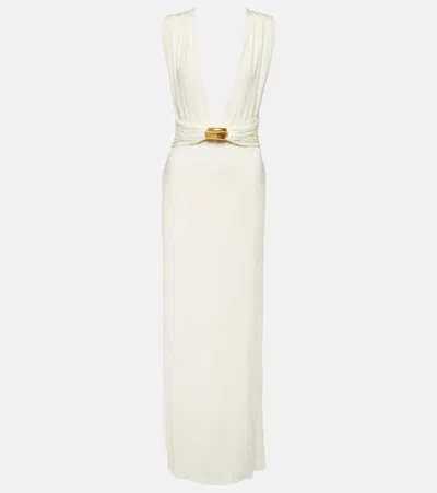 Tom Ford Cutout Jersey Gown In White