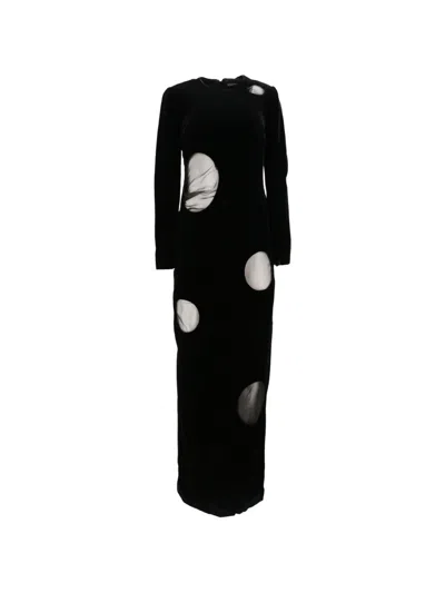 Tom Ford Cut-out Long-sleeve Maxi Dress In Black