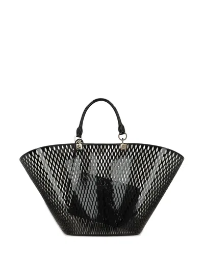 Tom Ford Medium Cutout Patent Leather Panier Tote In Black