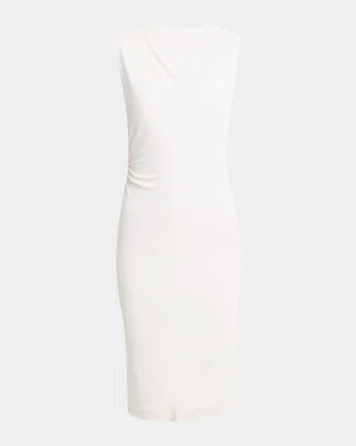 Tom Ford Cutout Shoulder-drape Viscose Crepe Jersey Cocktail Dress In White