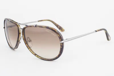 Pre-owned Tom Ford Cyrille 109 14p Havana Silver / Brown Gradient Sunglasses Tf109 14p