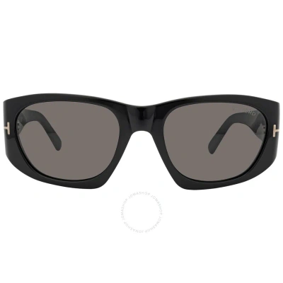 Tom Ford Cyrille Grey Geometric Men's Sunglasses Ft0987 01a 53 In Black / Grey
