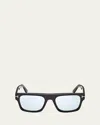 Tom Ford Cyrus 53mm Rectangular Sunglasses In Black/blue