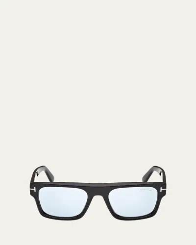TOM FORD CYRUS 53MM RECTANGULAR SUNGLASSES