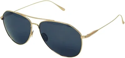 Pre-owned Tom Ford Cyrus Aviator Sunglasses In Gold/gray (ft0747/28a)