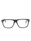 Tom Ford Brille Mit D-gestell In Black/t Logo/blue Block