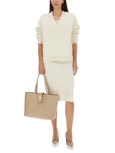 Tom Ford D Wool Sweater In White