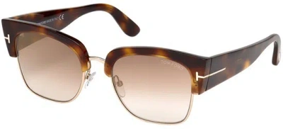 Pre-owned Tom Ford Dakota 02 Ft 0554 Light Havana/light Brown Shaded (53g) Sunglasses