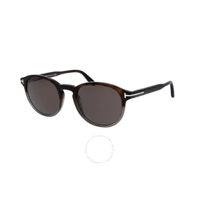 Tom Ford Dante Smoke Round Men's Sunglasses Ft0834 56a 50 In Black