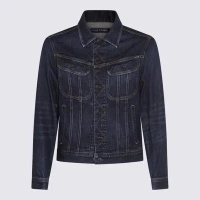 TOM FORD DARK BLUE COTTON DENIM JACKET