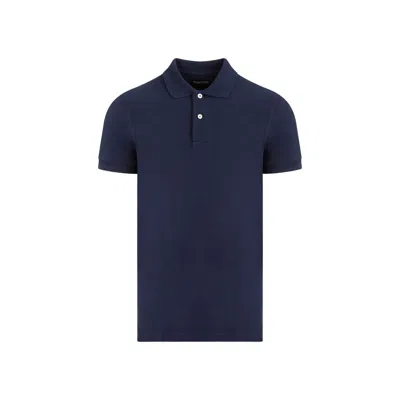 Tom Ford Dark Blue Piquet Polo Shirt