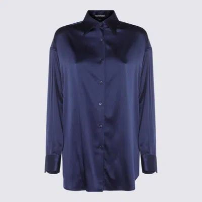 TOM FORD TOM FORD DARK BLUE SILK SHIRT