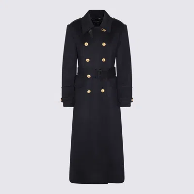 TOM FORD DARK BLUE WOOL COAT