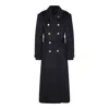 Tom Ford Double-breasted Military Coat In Dark Indigo