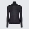 Tom Ford Silk Cashmere Turtleneck Sweater Sweaters And Cardigans In Night Indigo