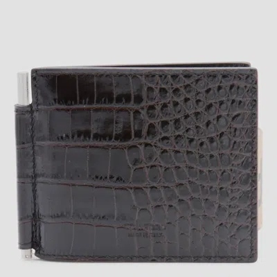 TOM FORD DARK BROWN LEATHER WALLET