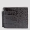Tom Ford Crocodile Embossed Bi-fold Wallet Clip In Black