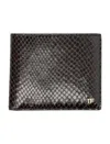 Tom Ford T-line Python Embossed Leather Bifold Wallet In Dark Brown