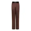 Tom Ford Dark Brown Silk Trousers In Brown
