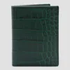 Tom Ford Croco Exotic Line Folding Cards Holder In Green