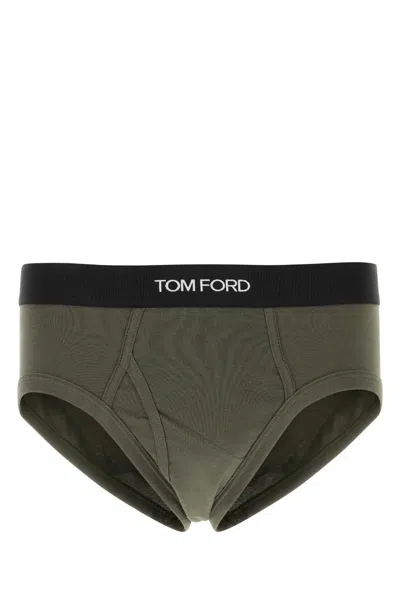 Tom Ford Dark Green Stretch Cotton Slip
