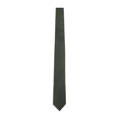 Tom Ford Dark Green Textured Tie In Black