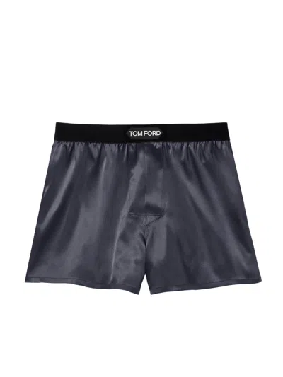 TOM FORD DARK GREY SATIN BOXER