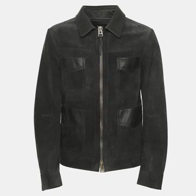 Pre-owned Tom Ford Dark Grey Suede Field Jacket S