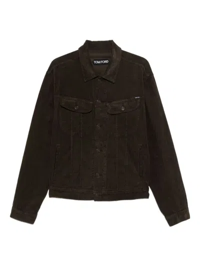 TOM FORD DARK MOSS GREEN CORDUROY JACKET