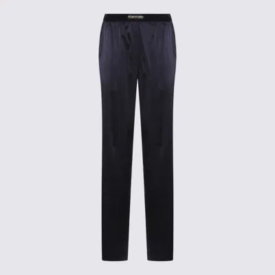 TOM FORD TOM FORD DARK NAVY SILK PANTS
