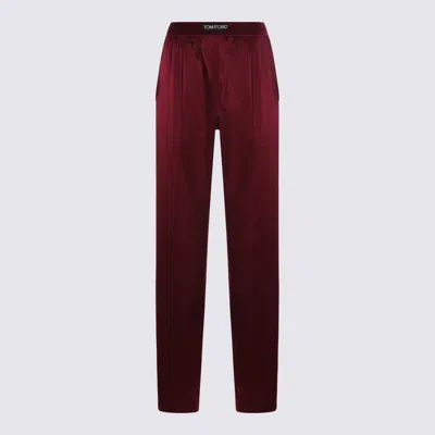 TOM FORD TOM FORD DARK RED SILK PANTS